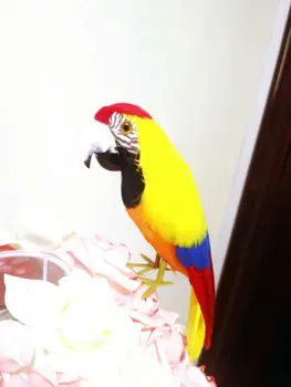 nové simulácie papagáj model hračka pena&perie žltá papagáj vták bábika darček asi 32 cm 2883