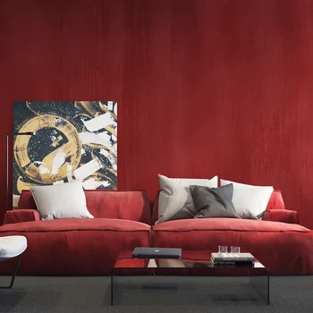 Vintage Červená Nepremokavé Tapety Prejdite na Pozadí Steny nástenná maľba jednofarebné Steny Papiere Domov Decorpapier peint